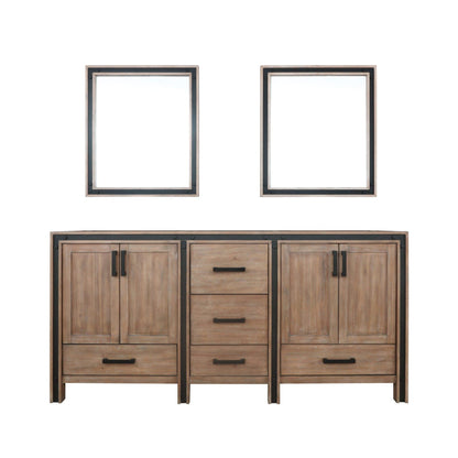 Ziva 72 in W x 22 in D Rustic Barnwood Double Bath Vanity