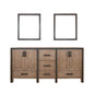 Ziva 72 in W x 22 in D Rustic Barnwood Double Bath Vanity