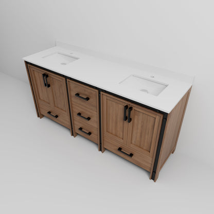 Ziva 72 in W x 22 in D Rustic Barnwood Double Bath Vanity
