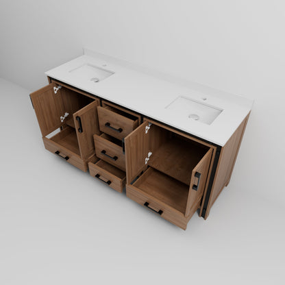 Ziva 72 in W x 22 in D Rustic Barnwood Double Bath Vanity