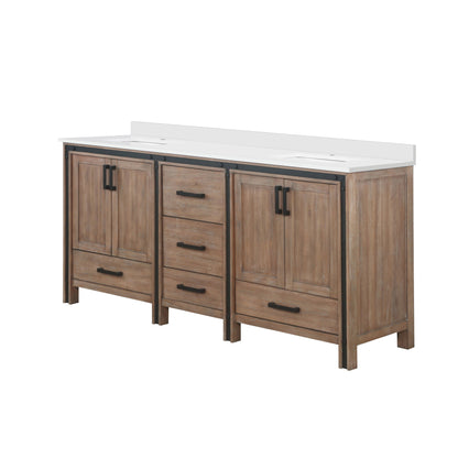 Ziva 72 in W x 22 in D Rustic Barnwood Double Bath Vanity