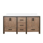 Ziva 72 in W x 22 in D Rustic Barnwood Double Bath Vanity