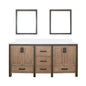 Ziva 72 in W x 22 in D Rustic Barnwood Double Bath Vanity