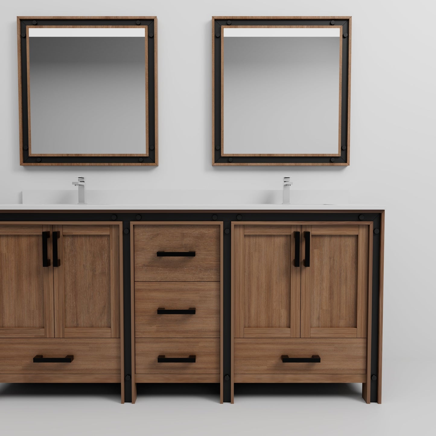 Ziva 72 in W x 22 in D Rustic Barnwood Double Bath Vanity