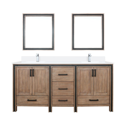 Ziva 72 in W x 22 in D Rustic Barnwood Double Bath Vanity