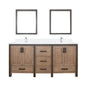 Ziva 72 in W x 22 in D Rustic Barnwood Double Bath Vanity