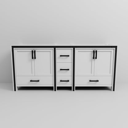 Ziva 80 in W x 22 in D White Double Bath Vanity