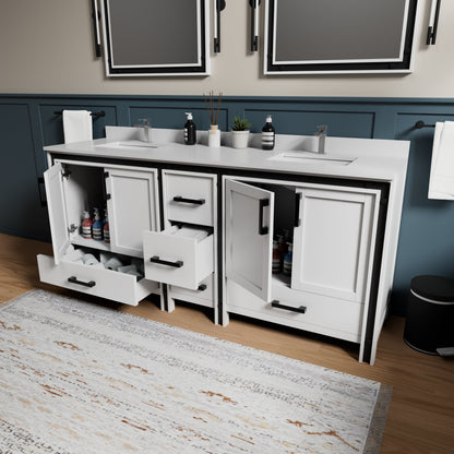Ziva 80 in W x 22 in D White Double Bath Vanity