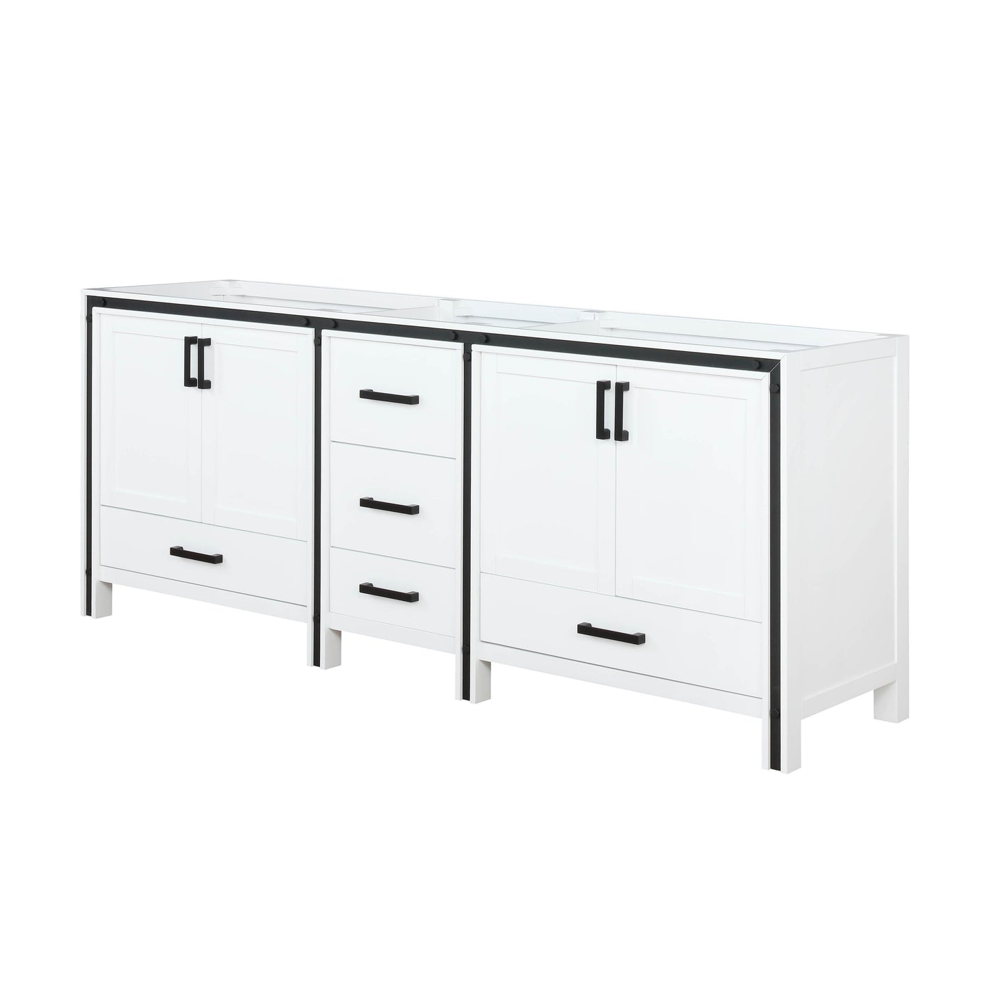 Ziva 80 in W x 22 in D White Double Bath Vanity