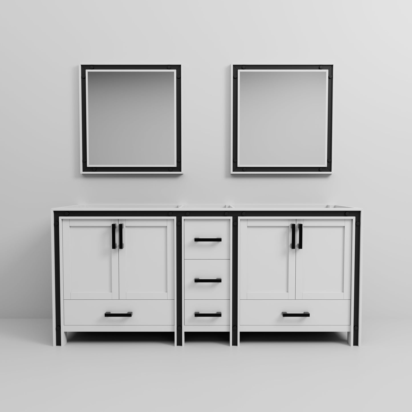Ziva 80 in W x 22 in D White Double Bath Vanity