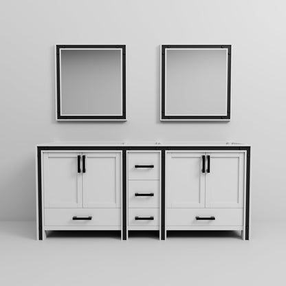 Ziva 80 in W x 22 in D White Double Bath Vanity