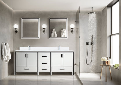 Ziva 80 in W x 22 in D White Double Bath Vanity