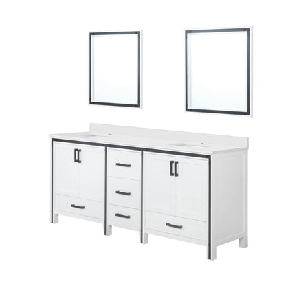 Ziva 80 in W x 22 in D White Double Bath Vanity