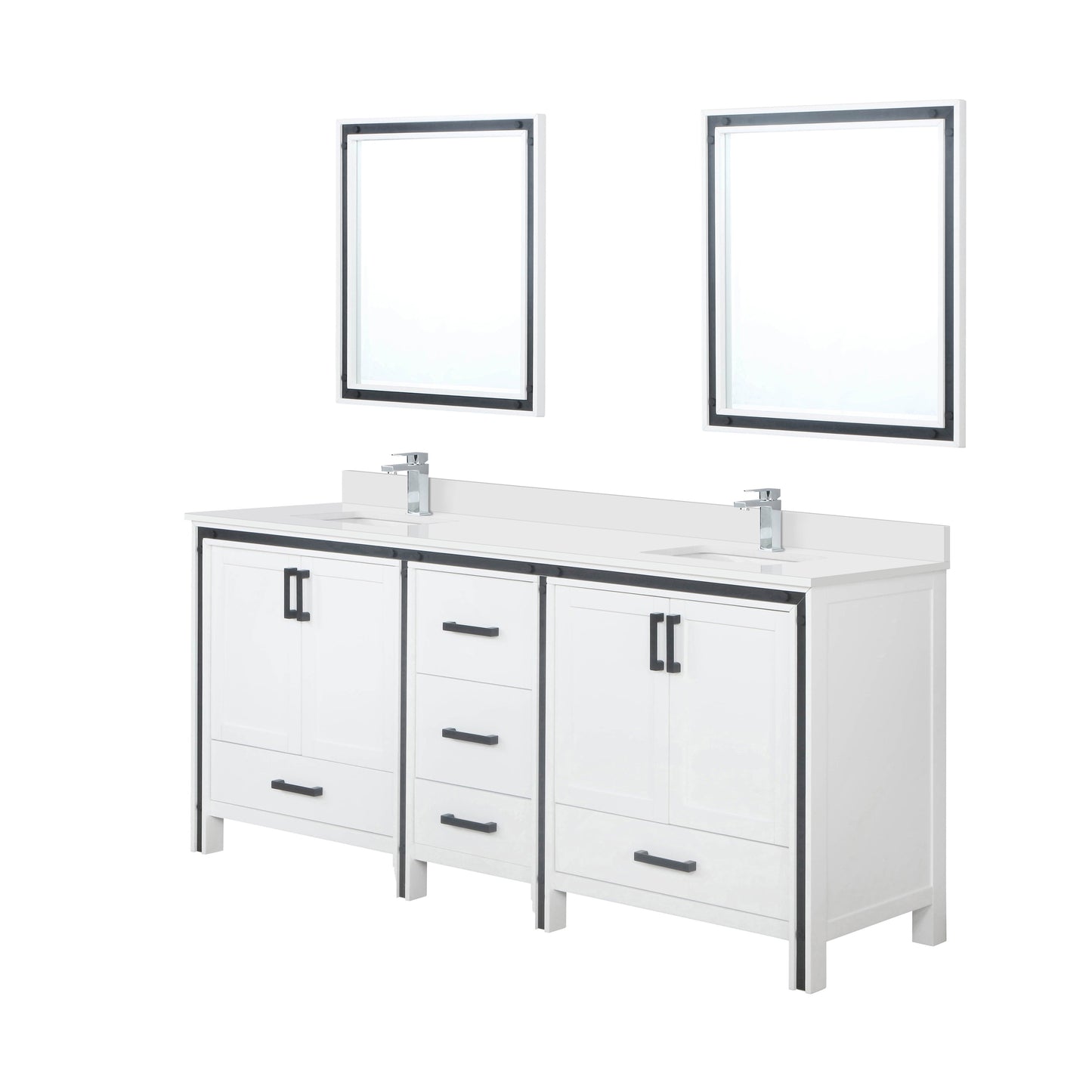 Ziva 80 in W x 22 in D White Double Bath Vanity