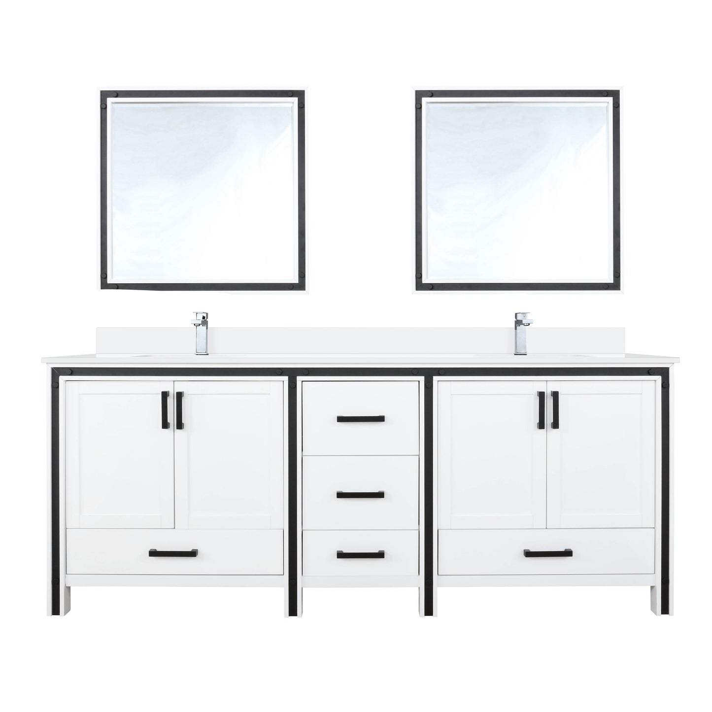Ziva 80 in W x 22 in D White Double Bath Vanity