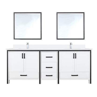 Ziva 80 in W x 22 in D White Double Bath Vanity