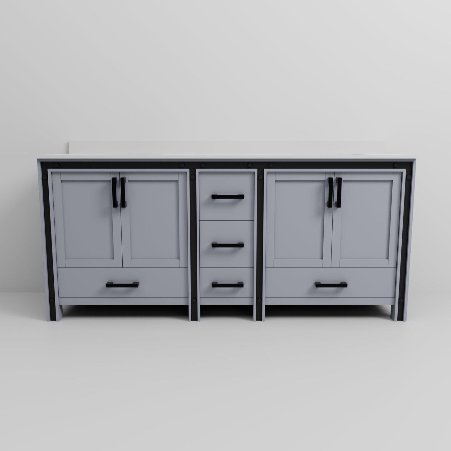 Ziva 80 in W x 22 in D Dark Grey Double Bath Vanity