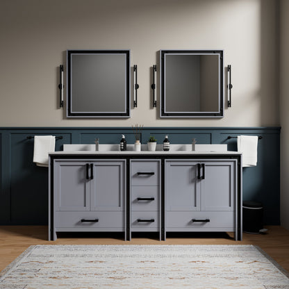 Ziva 80 in W x 22 in D Dark Grey Double Bath Vanity