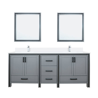 Ziva 80 in W x 22 in D Dark Grey Double Bath Vanity