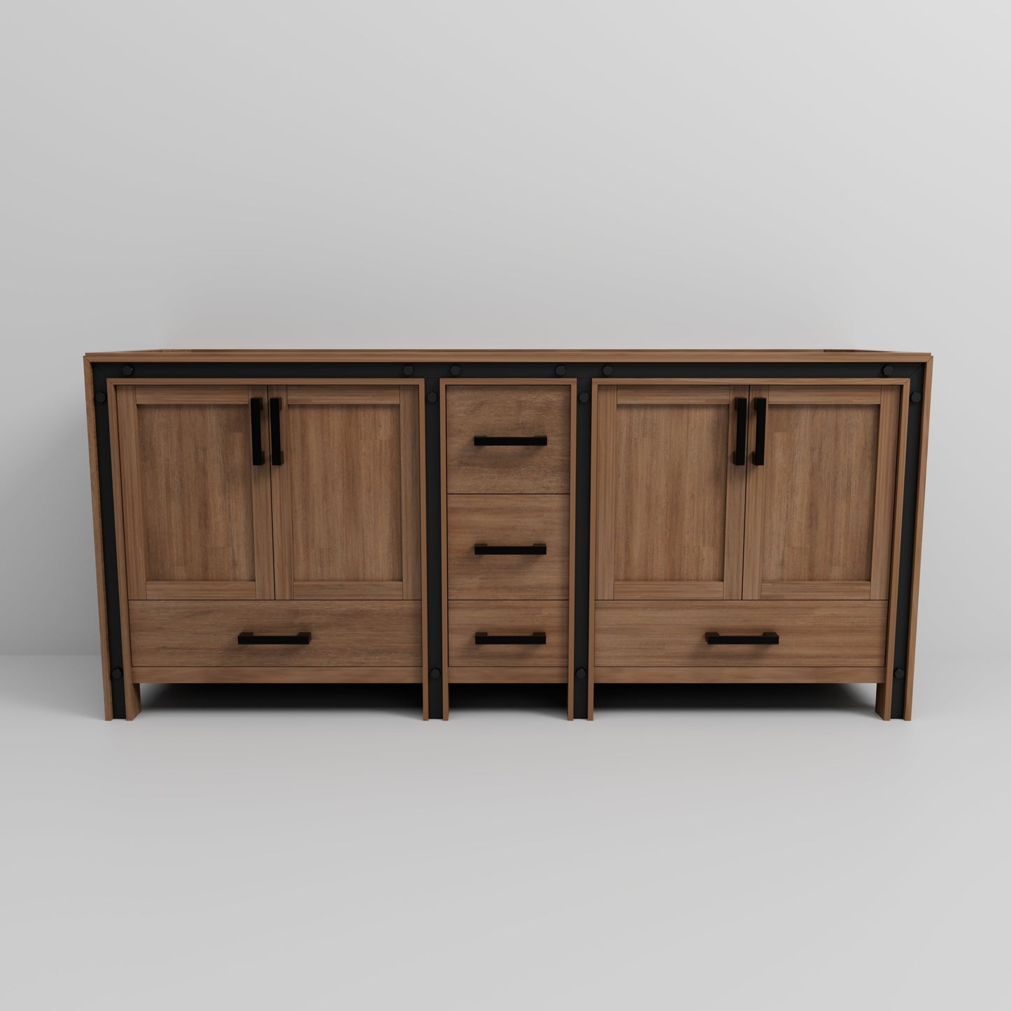 Ziva 80 in W x 22 in D Rustic Barnwood Double Bath Vanity