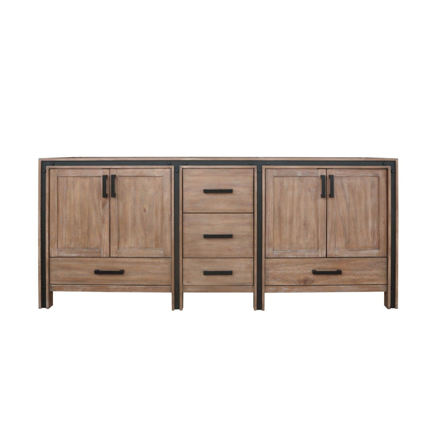 Ziva 80 in W x 22 in D Rustic Barnwood Double Bath Vanity