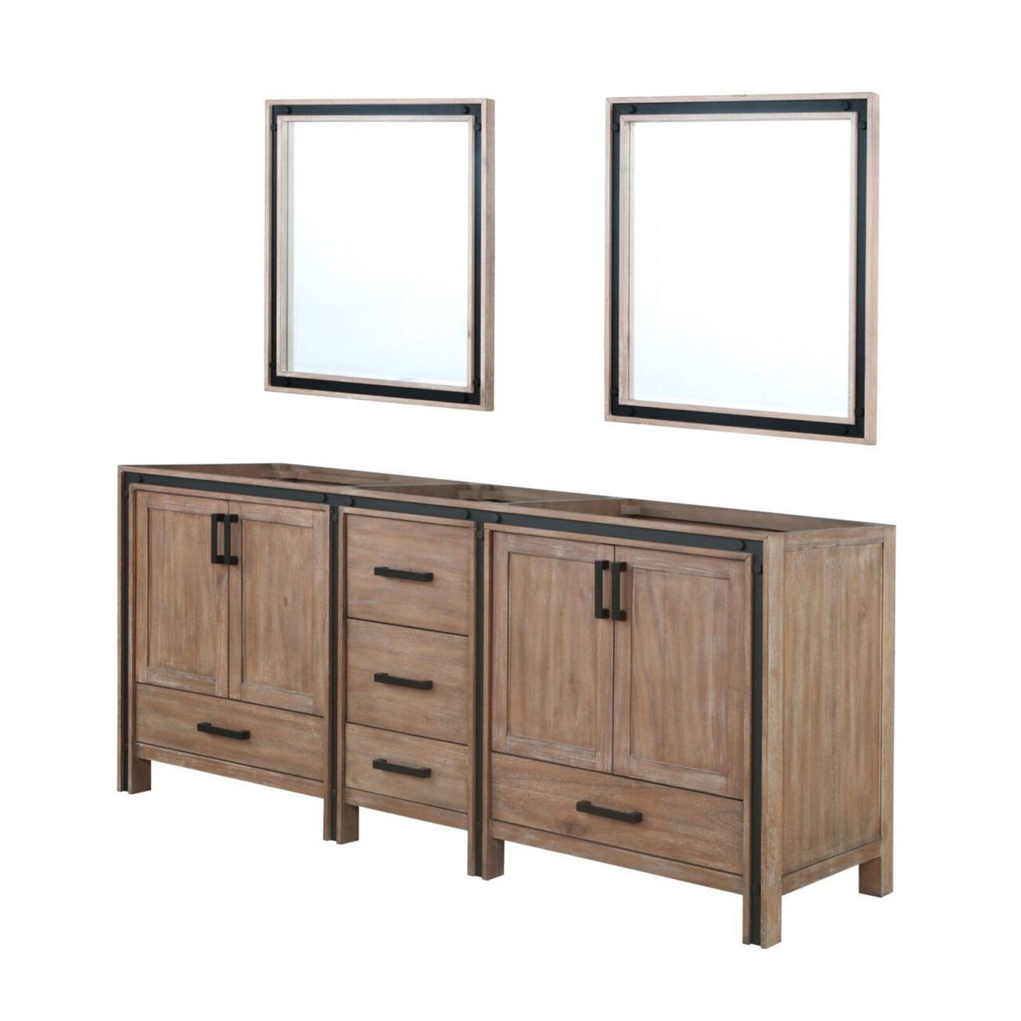 Ziva 80 in W x 22 in D Rustic Barnwood Double Bath Vanity