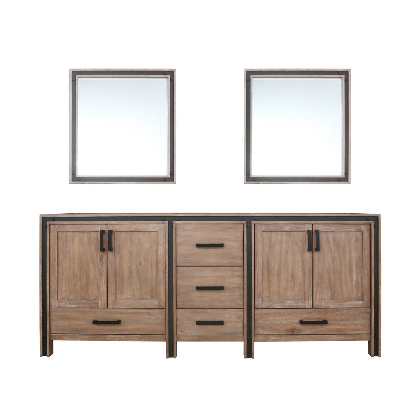 Ziva 80 in W x 22 in D Rustic Barnwood Double Bath Vanity