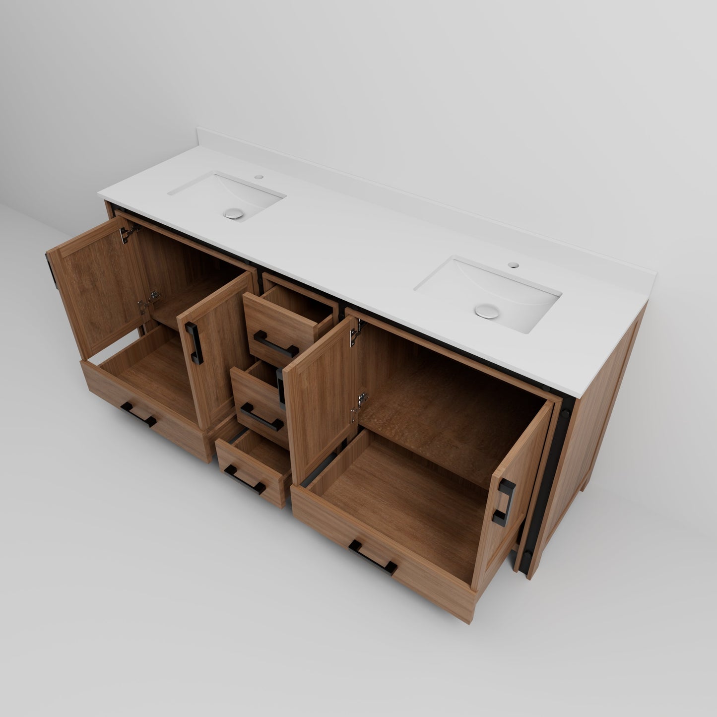 Ziva 80 in W x 22 in D Rustic Barnwood Double Bath Vanity