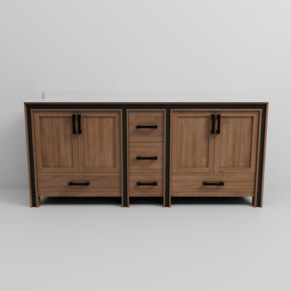 Ziva 80 in W x 22 in D Rustic Barnwood Double Bath Vanity