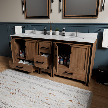 Ziva 80 in W x 22 in D Rustic Barnwood Double Bath Vanity