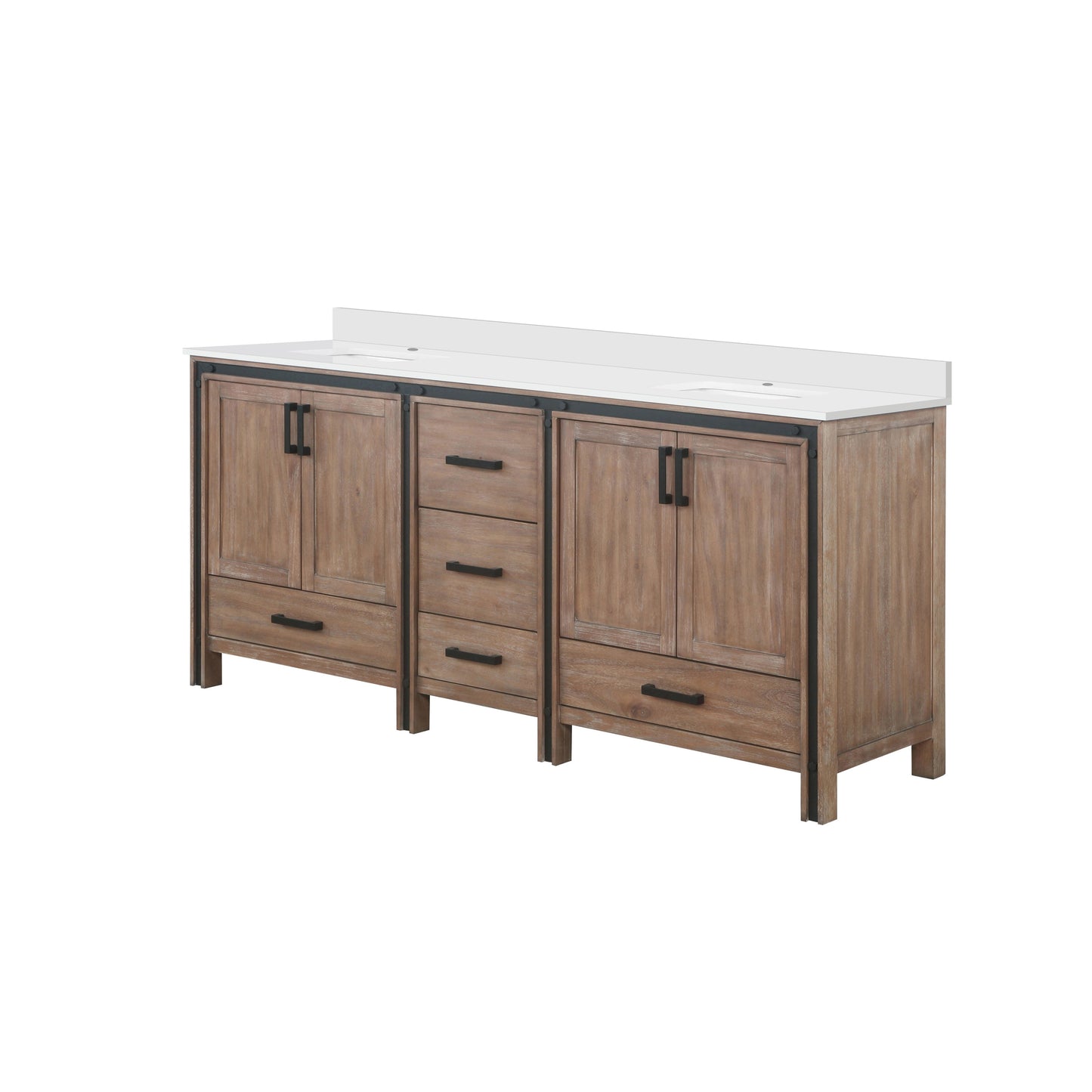 Ziva 80 in W x 22 in D Rustic Barnwood Double Bath Vanity