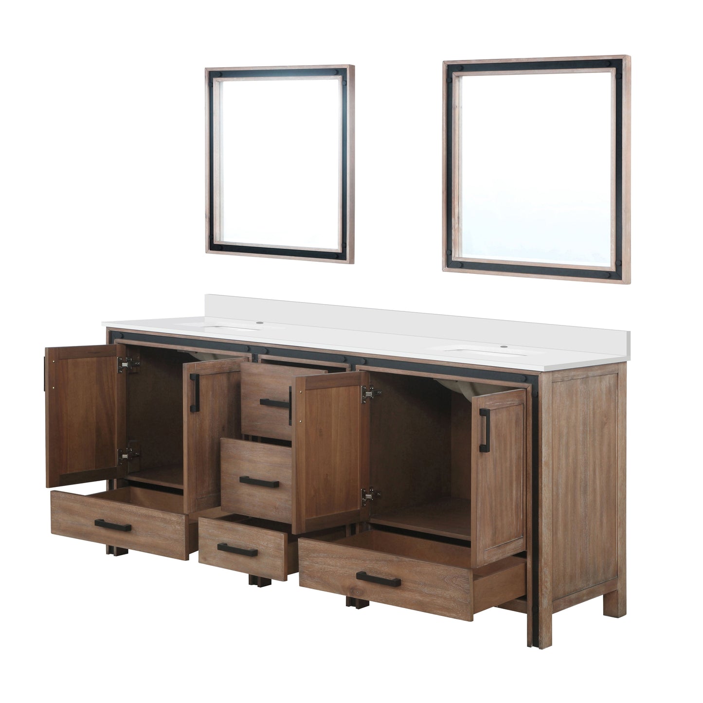 Ziva 80 in W x 22 in D Rustic Barnwood Double Bath Vanity