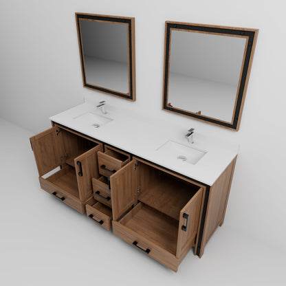 Ziva 80 in W x 22 in D Rustic Barnwood Double Bath Vanity