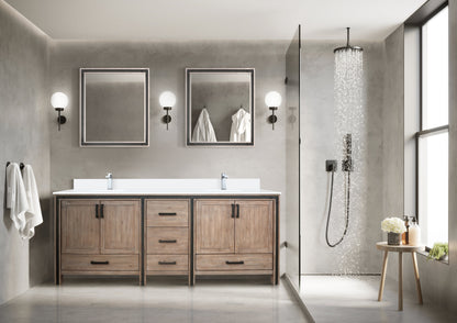 Ziva 80 in W x 22 in D Rustic Barnwood Double Bath Vanity