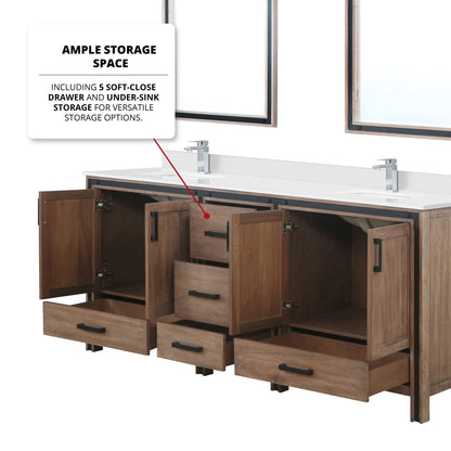 Ziva 80 in W x 22 in D Rustic Barnwood Double Bath Vanity