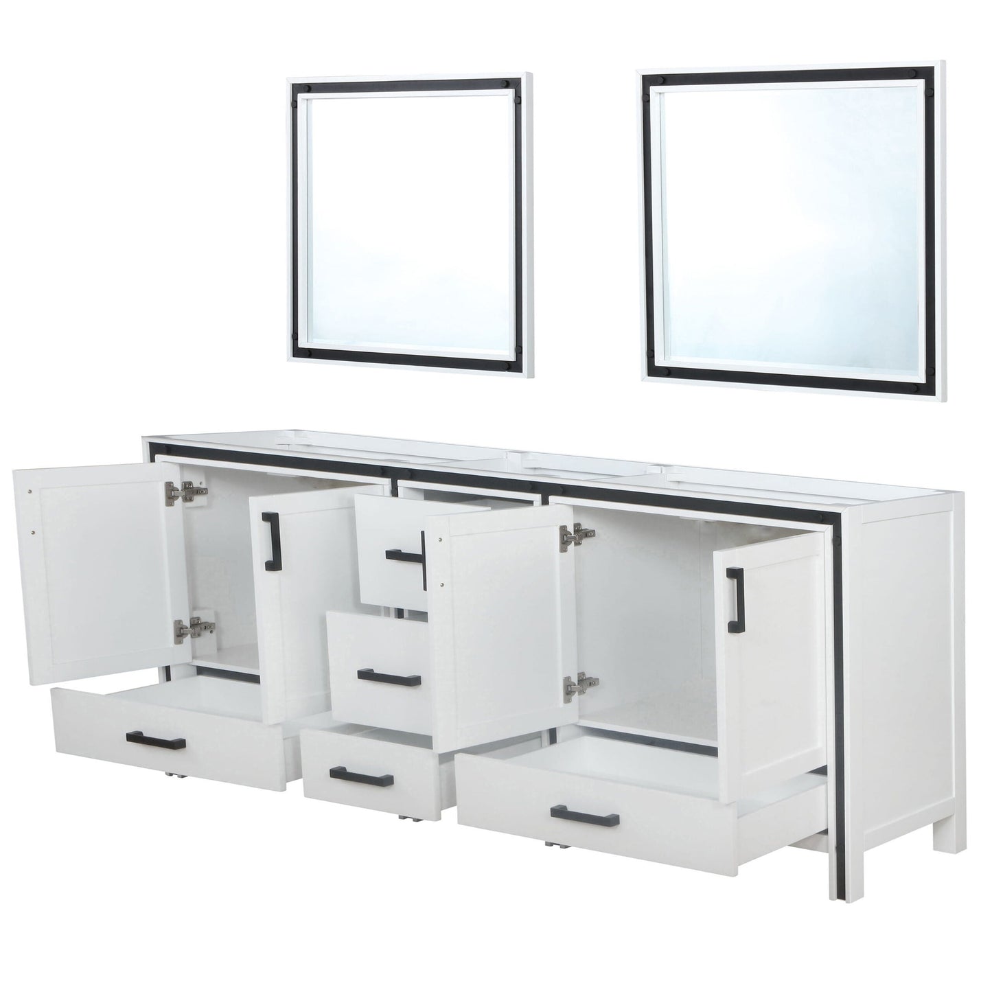 Ziva 84 in W x 22 in D White Double Bath Vanity
