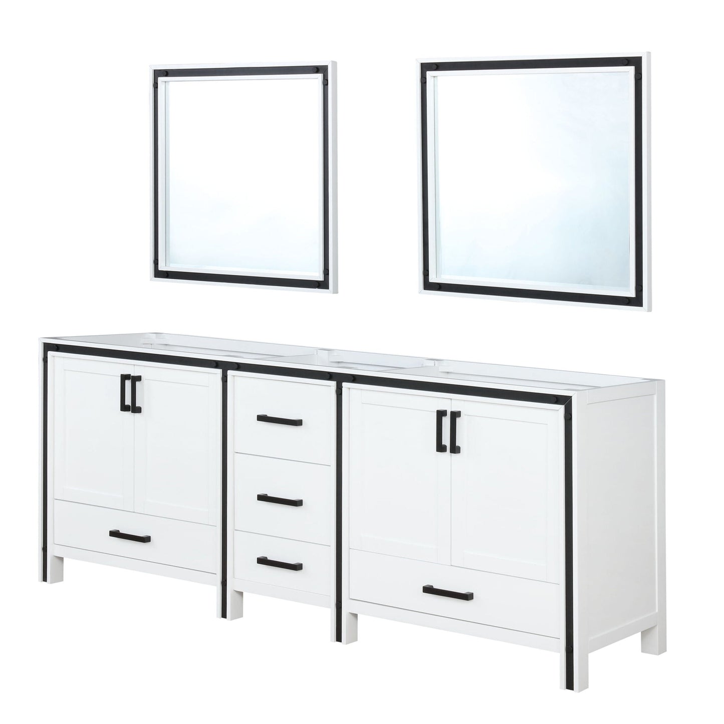 Ziva 84 in W x 22 in D White Double Bath Vanity