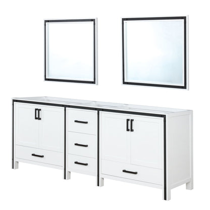 Ziva 84 in W x 22 in D White Double Bath Vanity