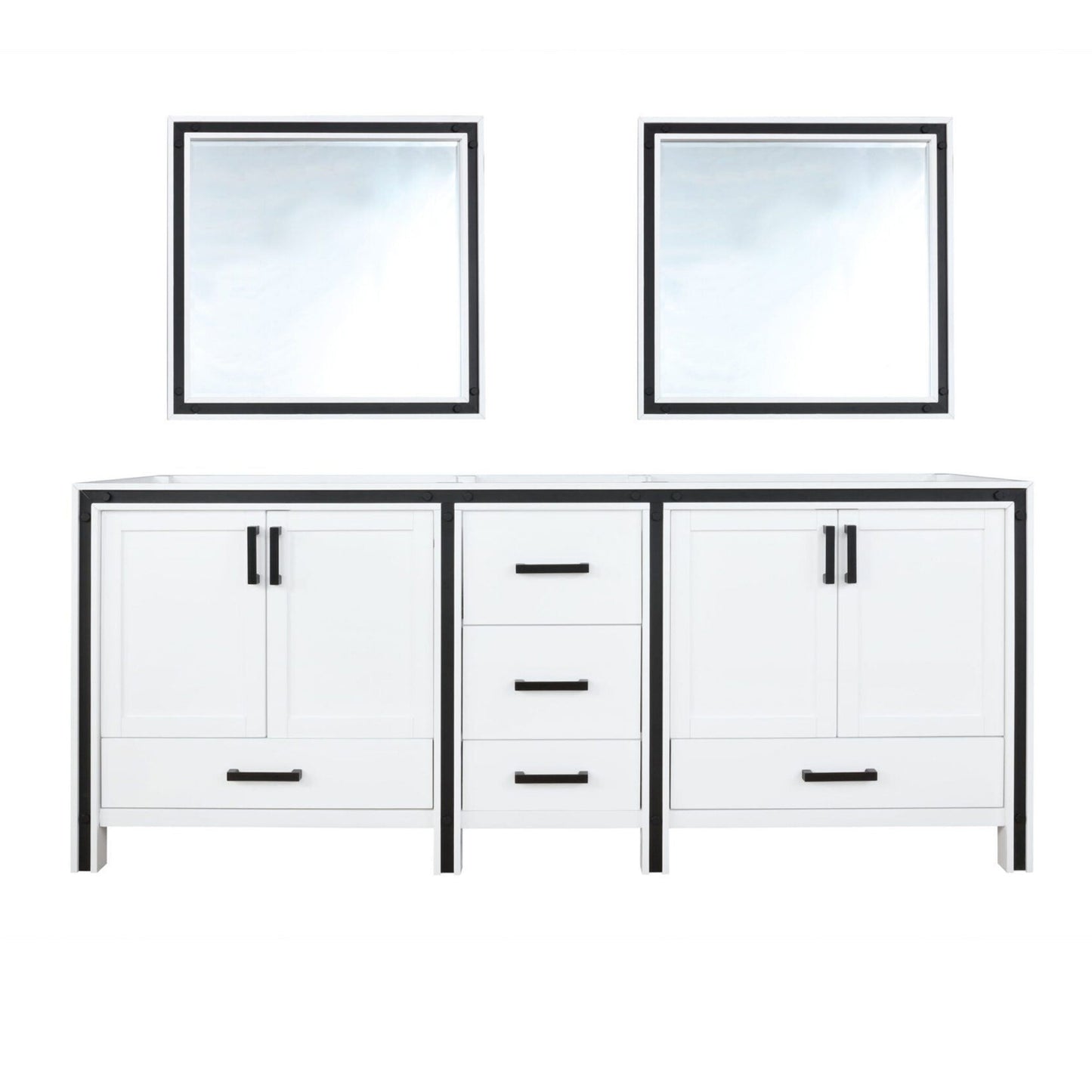 Ziva 84 in W x 22 in D White Double Bath Vanity