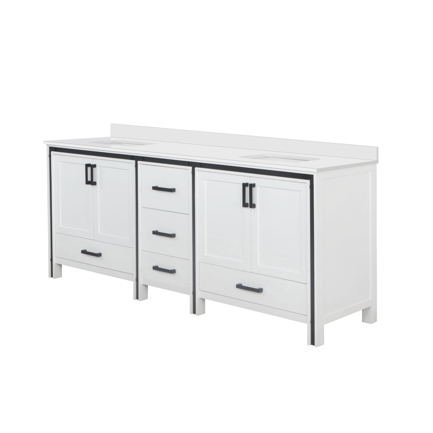 Ziva 84 in W x 22 in D White Double Bath Vanity