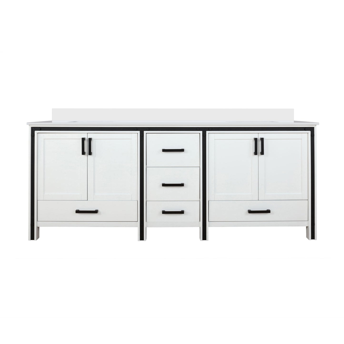 Ziva 84 in W x 22 in D White Double Bath Vanity