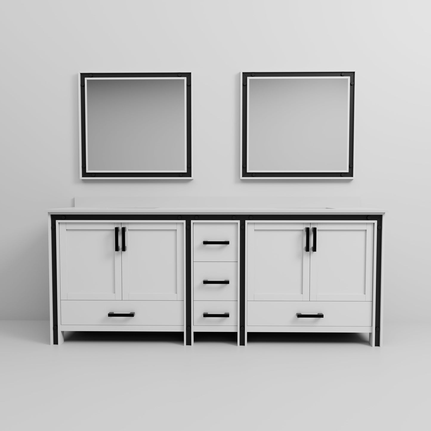 Ziva 84 in W x 22 in D White Double Bath Vanity