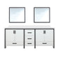 Ziva 84 in W x 22 in D White Double Bath Vanity