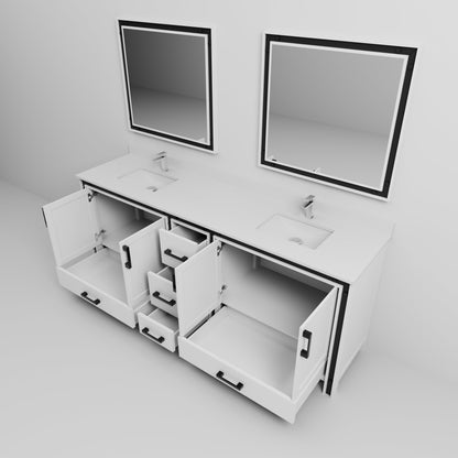 Ziva 84 in W x 22 in D White Double Bath Vanity
