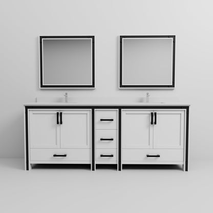Ziva 84 in W x 22 in D White Double Bath Vanity