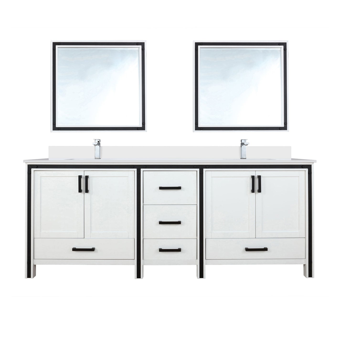 Ziva 84 in W x 22 in D White Double Bath Vanity