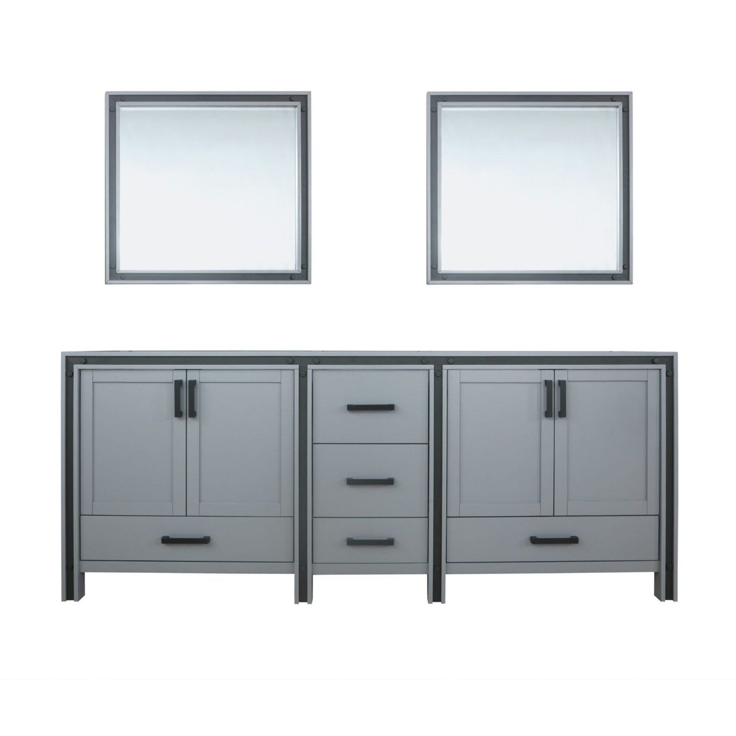 Ziva 84 in W x 22 in D Dark Grey Double Bath Vanity