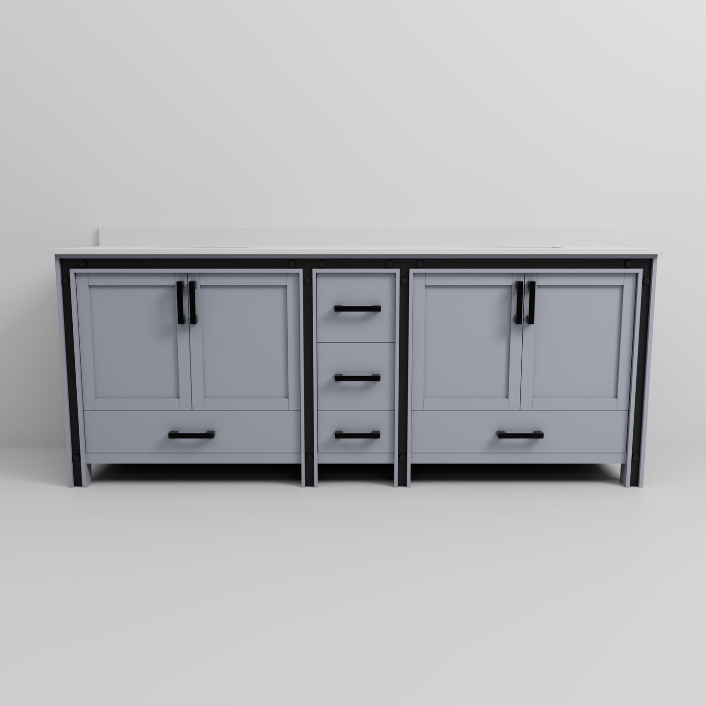 Ziva 84 in W x 22 in D Dark Grey Double Bath Vanity