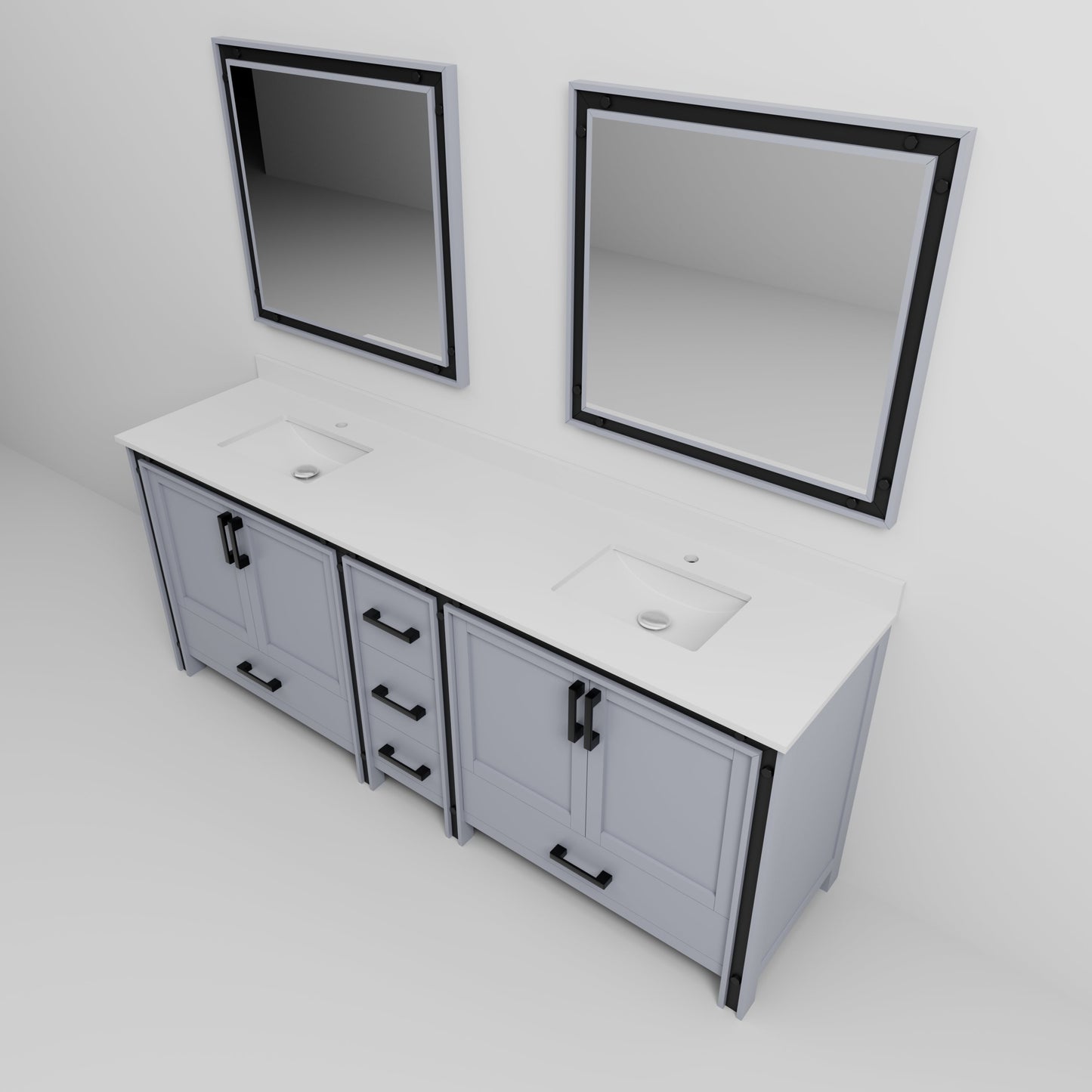 Ziva 84 in W x 22 in D Dark Grey Double Bath Vanity