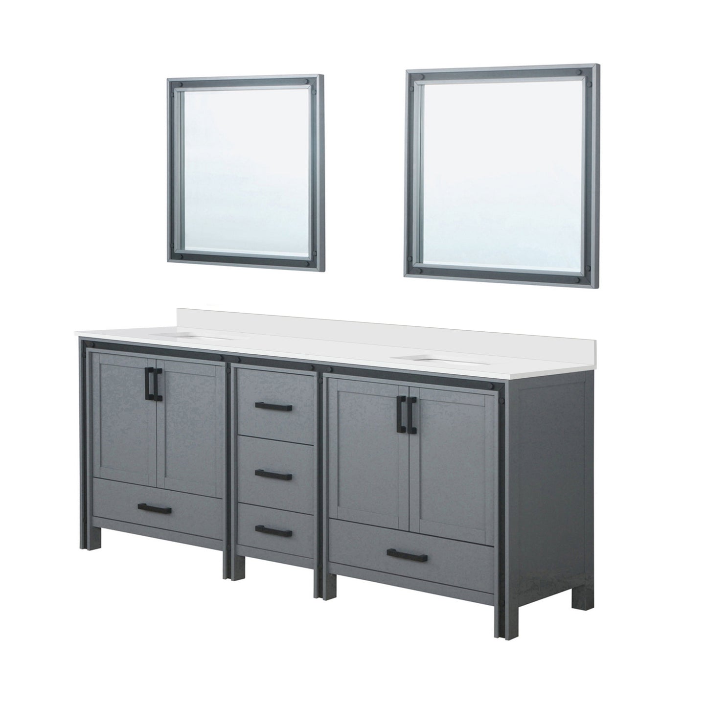Ziva 84 in W x 22 in D Dark Grey Double Bath Vanity